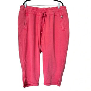 🌴 Lane Bryant LIVI NWT French Terry cropped sweatpants with pockets in salmon
